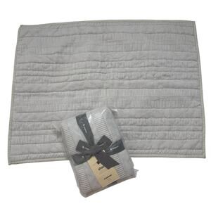 WEST ELM *NEW* Gray Textured Knit Organic Cotton Pillow Shams Standard Set of 2